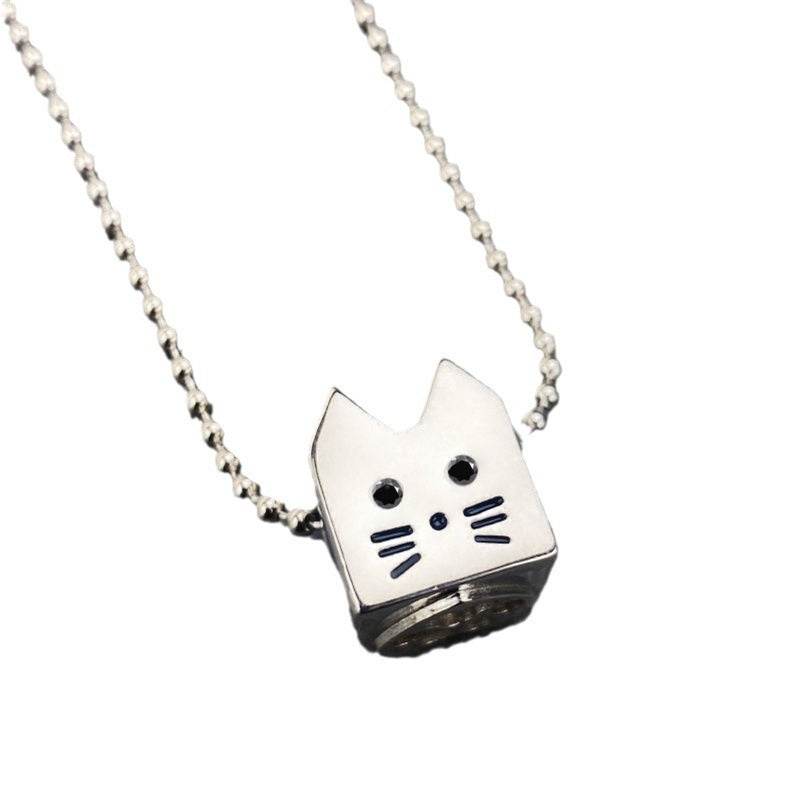 Cute Cartoon Cat Heart Drip Seal Necklace - Velora