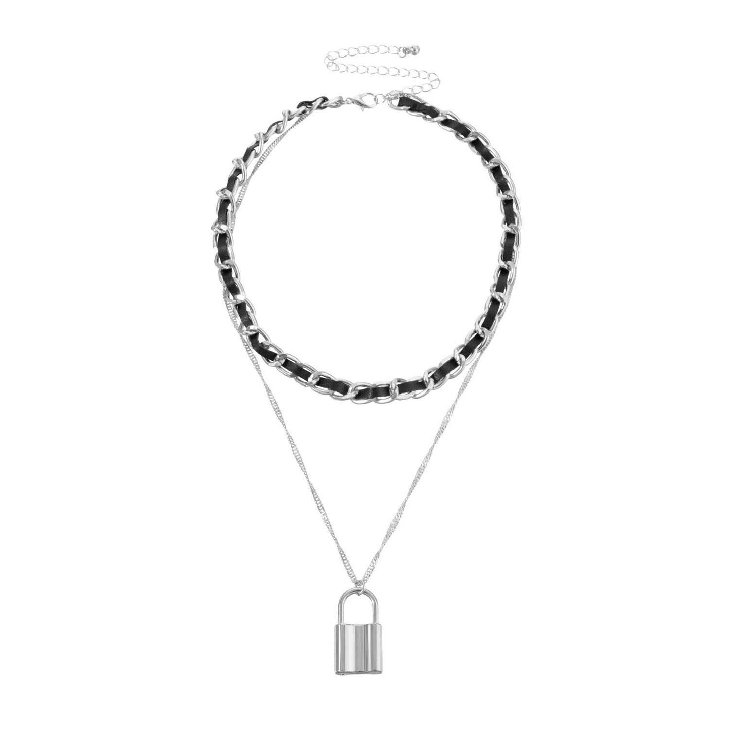 Vintage Chain Lock Pendant Necklace For Women - Velora
