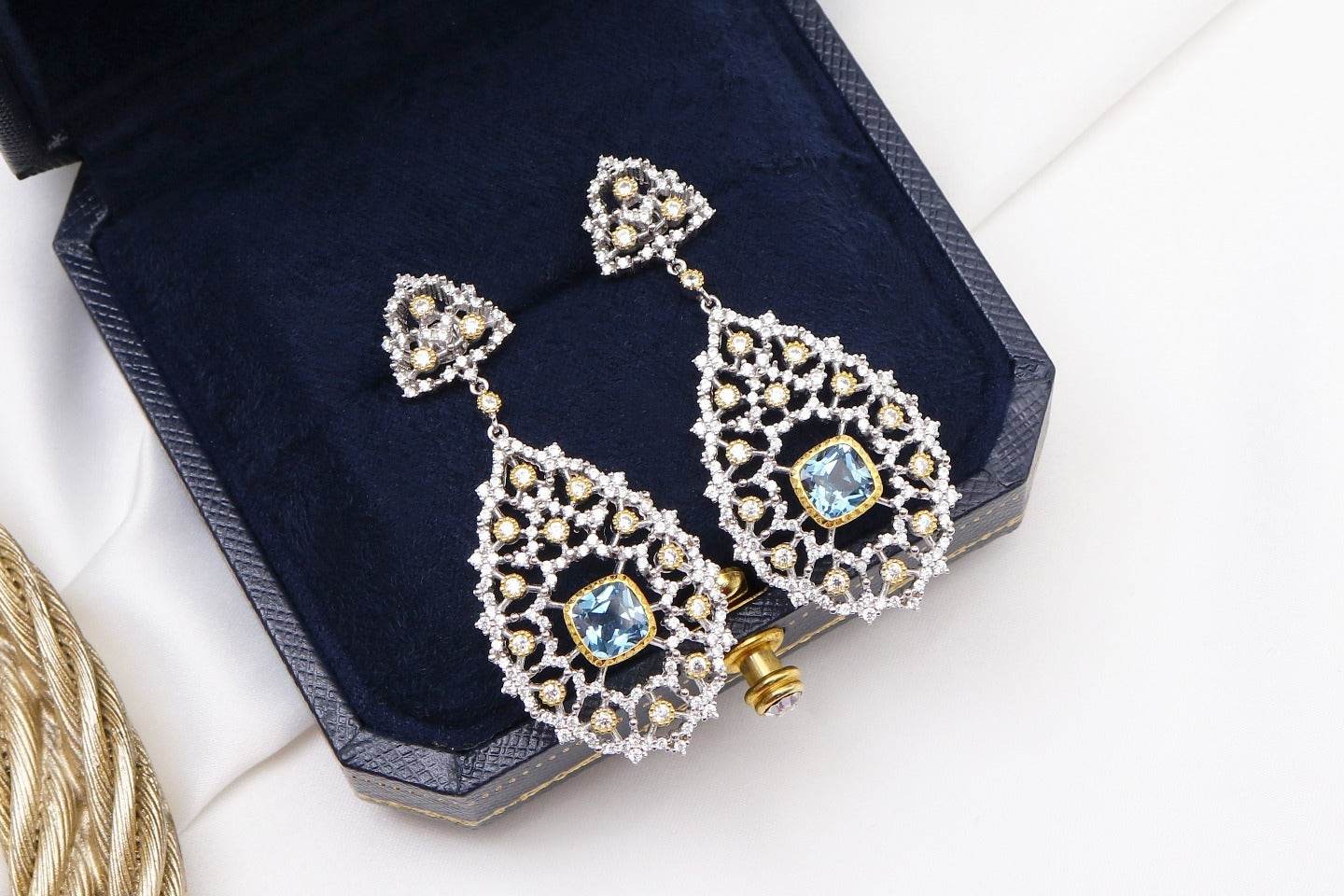 Luxury Custom 925 Silver Blue Luxury Earrings - Velora