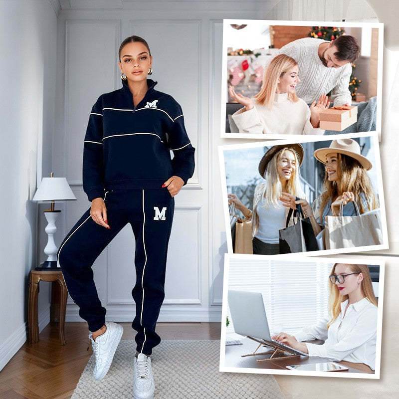 Womens 2 Piece Outfits Lounge Hoodless Pullover Sweatshirt Sweatsuit Sets Sweatshirt Baggy Fashion Sweatpants With Pockets - Velora