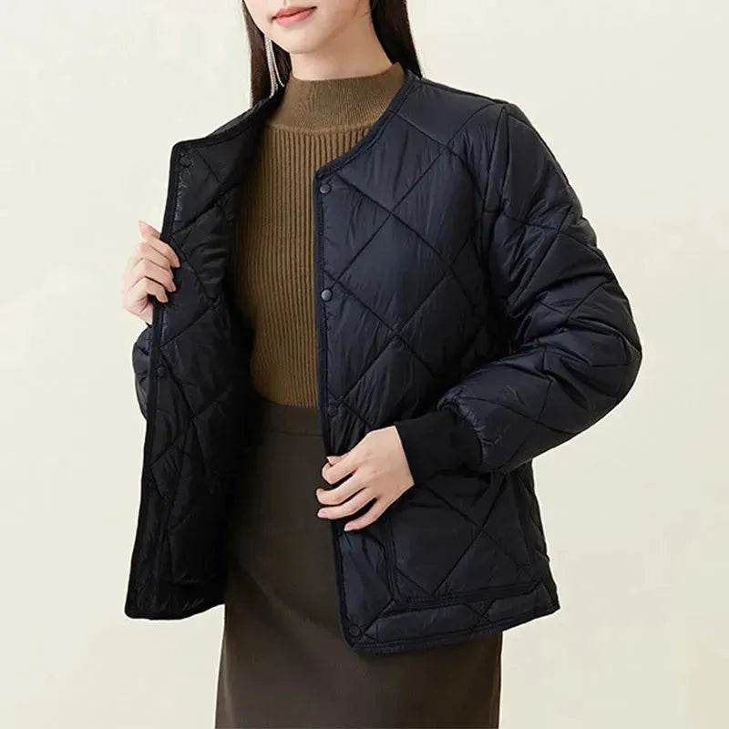 Quilted Padded Coat Winter Jacket With Pockets Lightweight Outerwear For Women's Clothing - Velora