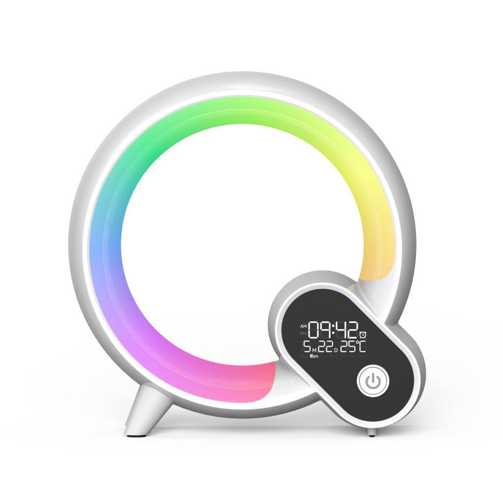 Creative Q Light Analog Sunrise Digital Display Alarm Clock Bluetooth Audio Intelligent Wake-up Q Colorful Atmosphere Light - Velora