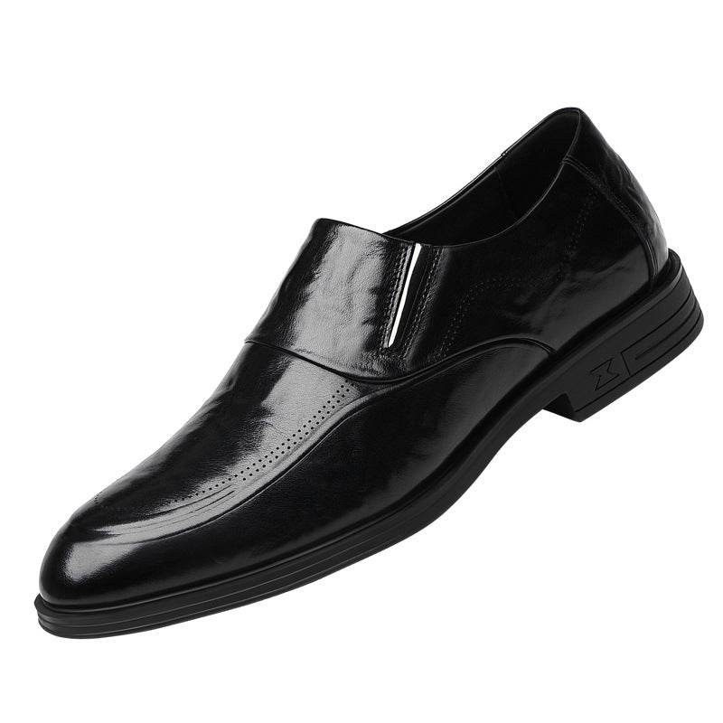 Men's Leather Business Inner Height Increasing Leather Shoes - Velora