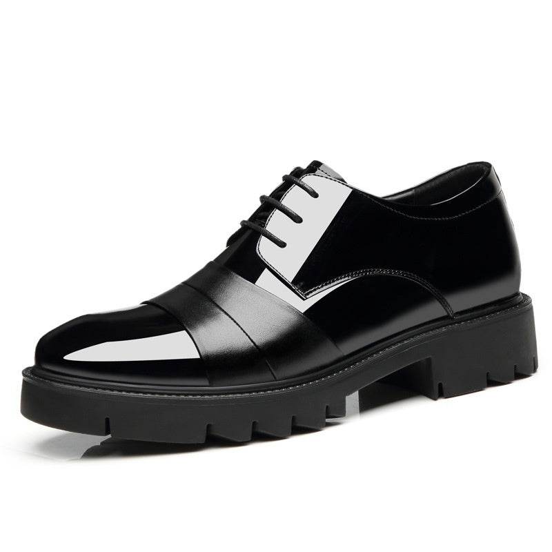 Height Increasing Insole 10cm Men's Business Formal Wear Paint Bright Leather 8cm Platform Height Increasing Shoes - Velora