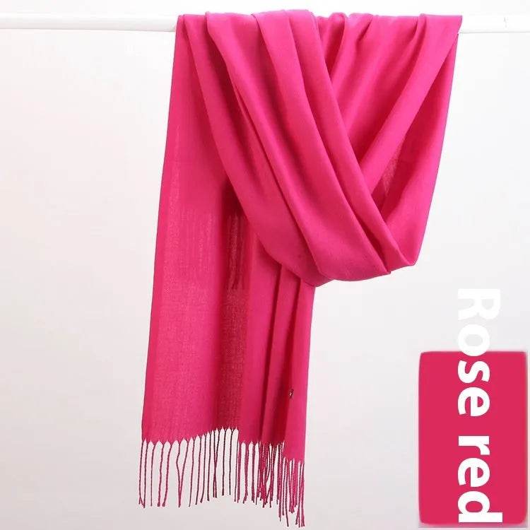 Pure Color Warm Keeping Scarf All-match Cashmere Shawl - Velora