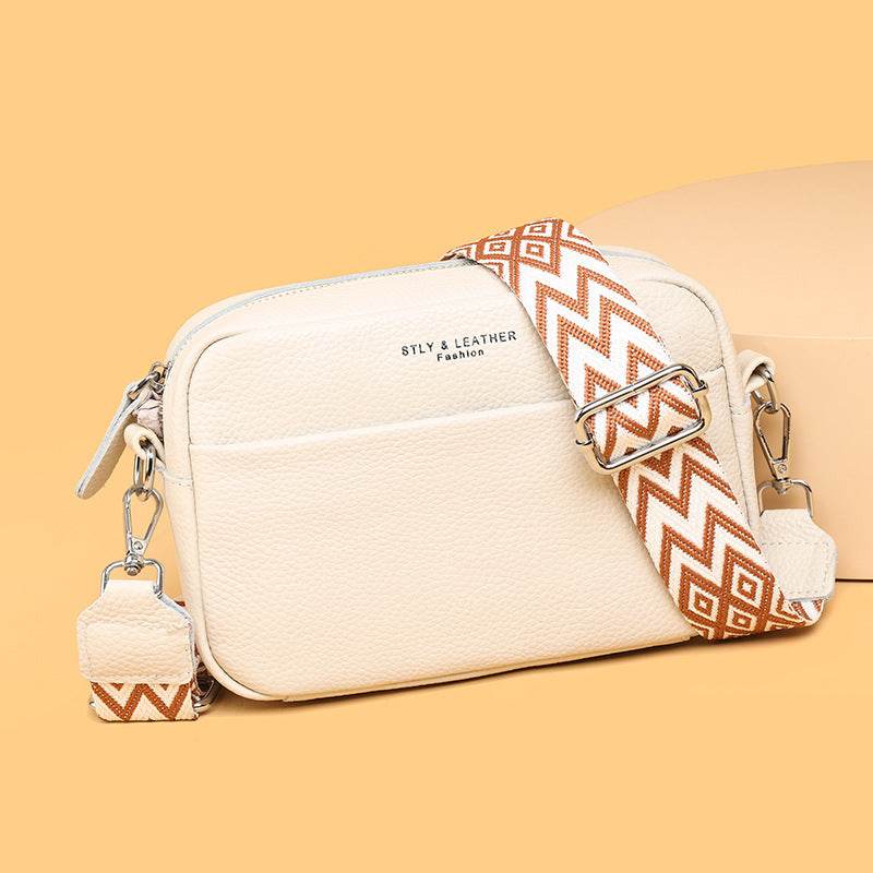 Fashion Shoulder Crossbody Bags With Rhombus Embroidered Wide Shoulder Strap Cute Small Square Bag Women - Velora