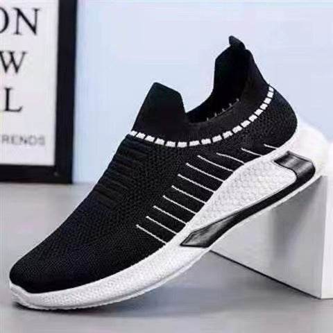 Fashion Mesh Sock Shoes With Striped Design Men Outdoor Breathable Slip-on Sneakers Csuale Lightweight Running Sports Shoes - Velora