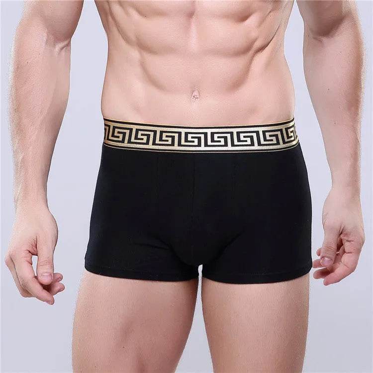 Men's Cotton Boxer Briefs Casual Solid Color Mid Waist underwear - Velora