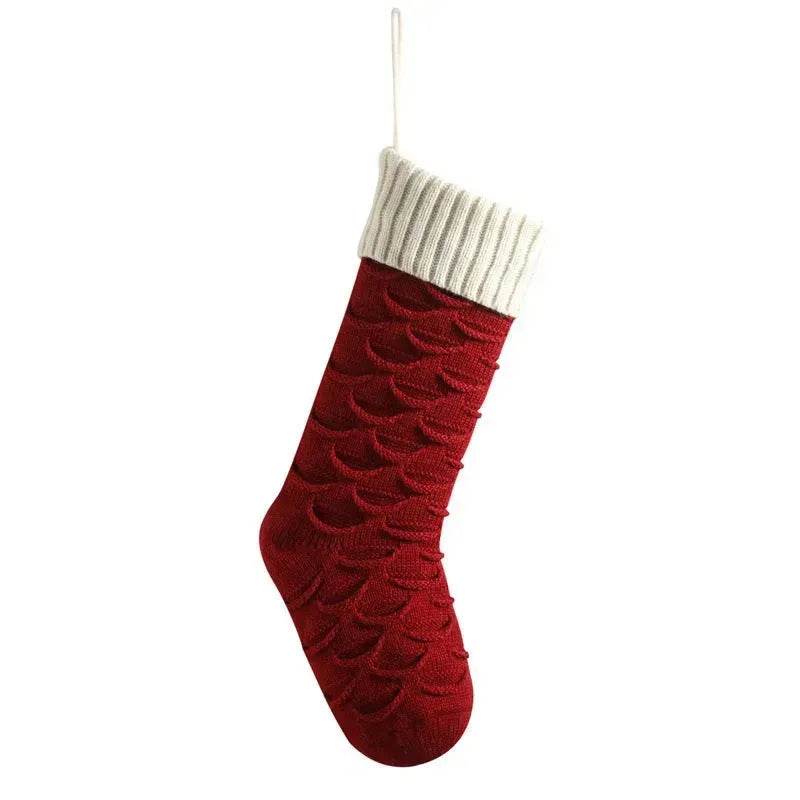Christmas Gift Bag Decorative Socks Knitted Hanging Decoration - Velora