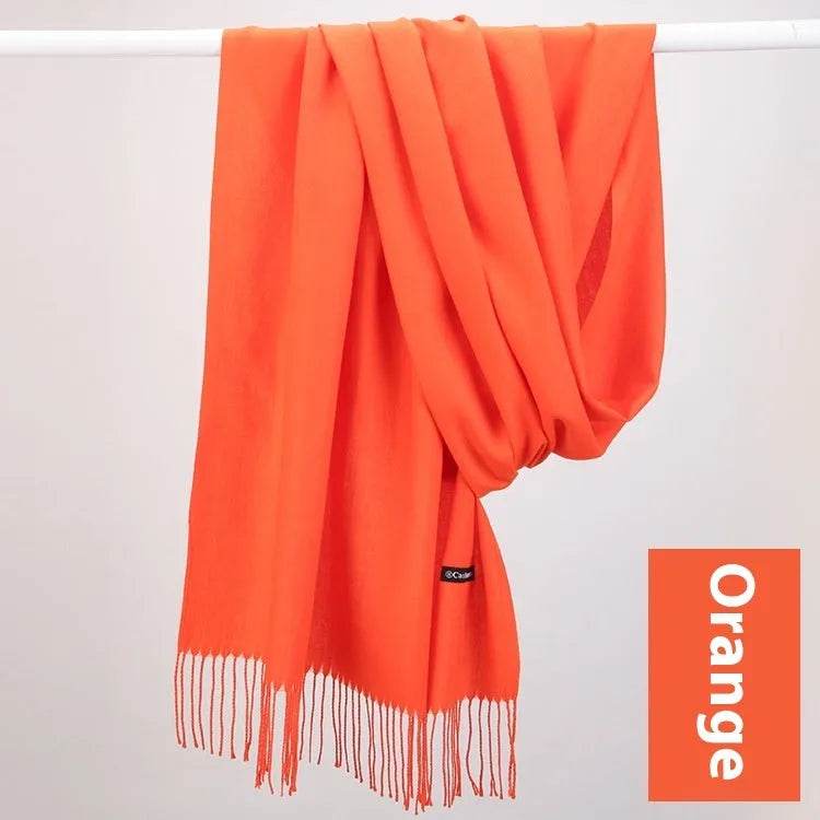 Pure Color Warm Keeping Scarf All-match Cashmere Shawl - Velora