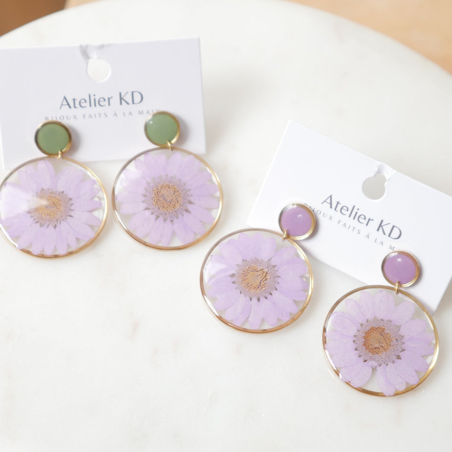 MBoucles d'oreilles duo Lila- rond (35mm) - Velora