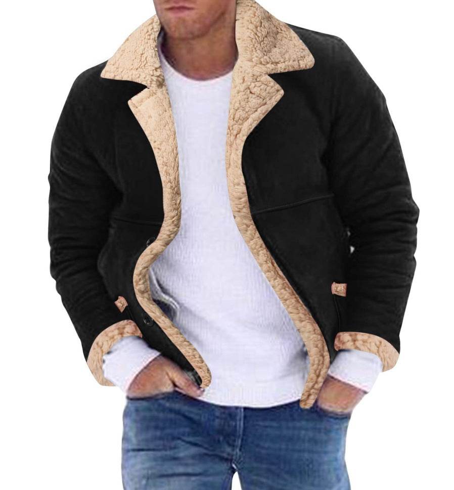 Fashion Men's Fur Integrated Fleece-lined Padded Jacket - Velora