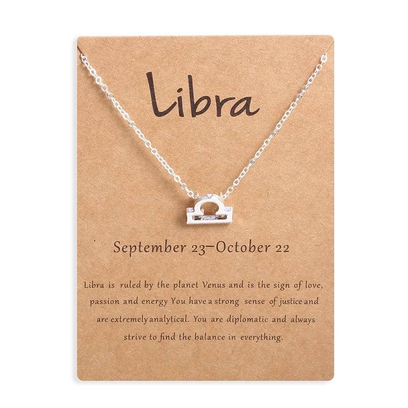 12 Zodiac Sign Necklaces With Gift Card Constellations Pendant Necklace Jewelry - Velora