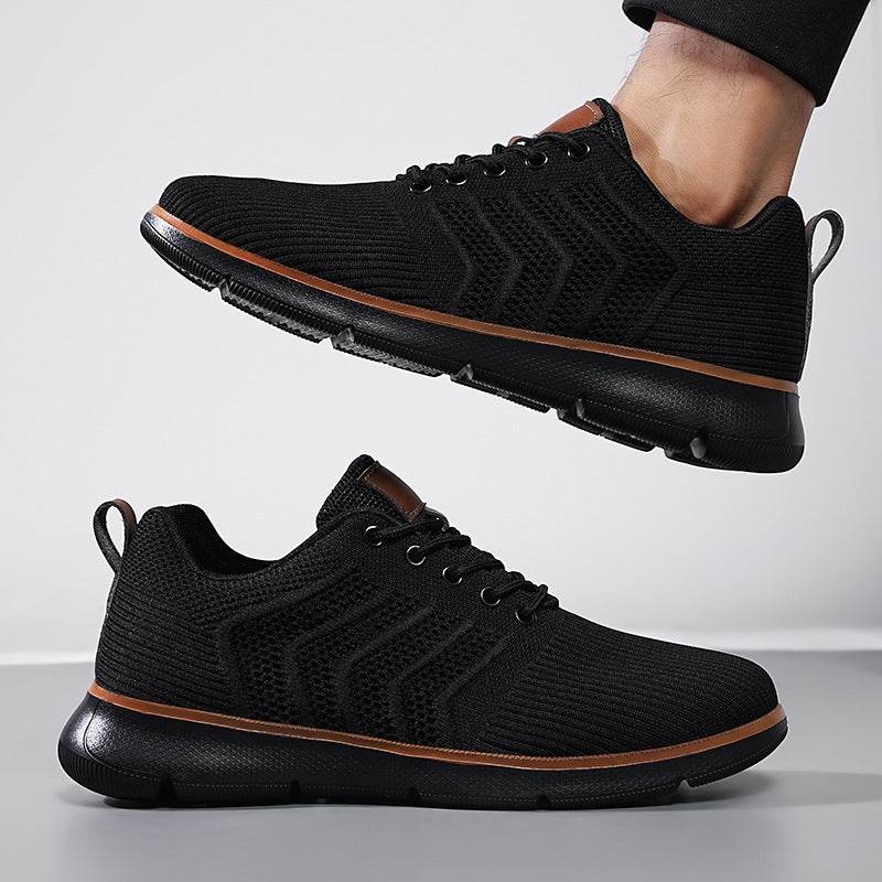 Fashion Lace-up Mesh Sneakers Casual Flying Woven Walking Sports Shoes For Men - Velora