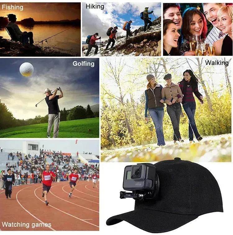 Canvas Sun Hat Cap Cycling Hiking Golfing Fishing For Sports Action Cam Camera - Velora