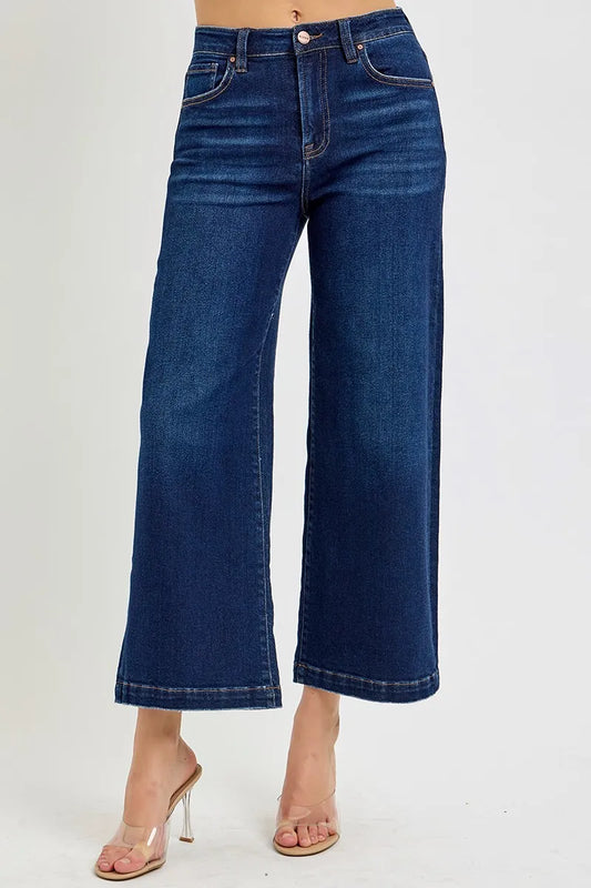 RISEN High Rise Crop Wide Jeans - Velora