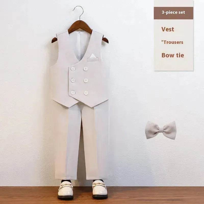 Children's Suit Vest Suit Gentleman Best Man suit 3 piece set outfit - Velora