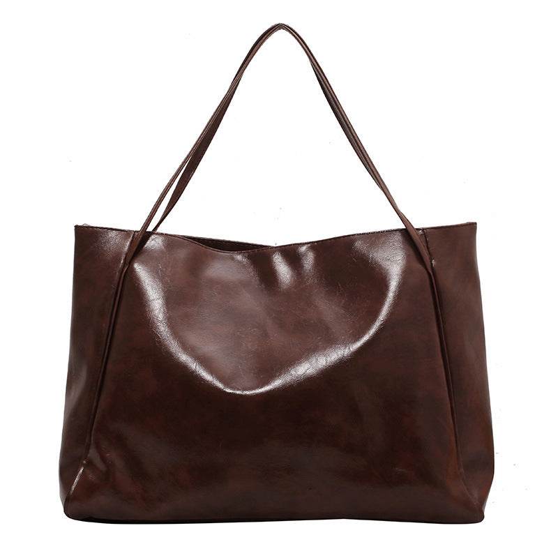 Fashion Handbag New Autumn And Winter Japanese And Korean Large Capacity Soft Leather Shoulder Bag Retro Casual Handbag - Velora