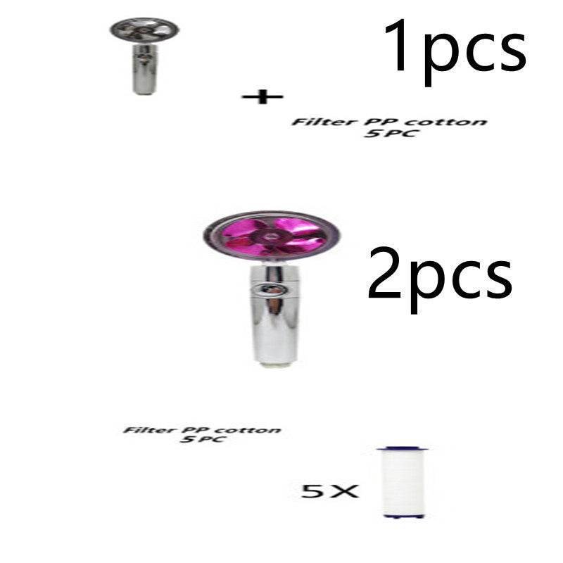 Propeller Driven Shower Head With Stop Button And Cotton Filter Turbocharged High Pressure Handheld Shower Nozzle - Velora