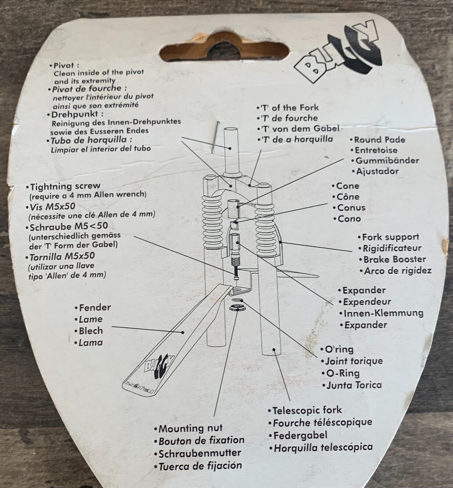 Zefal Front Mountain Bike Mudgaurd, 18- 26mm Straight Steerer Tube - Velora