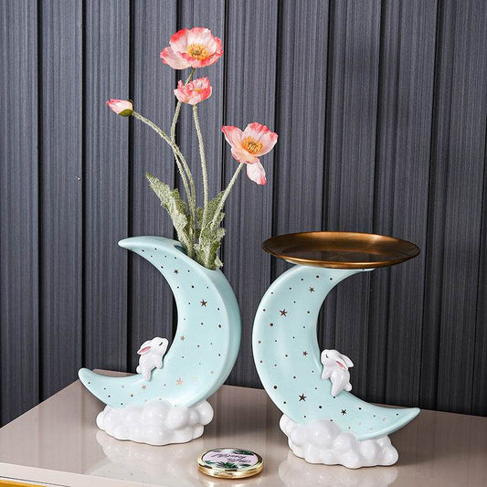 Moon Vase Decoration Living Room Flower Arrangement Light Luxury Luxury - Velora