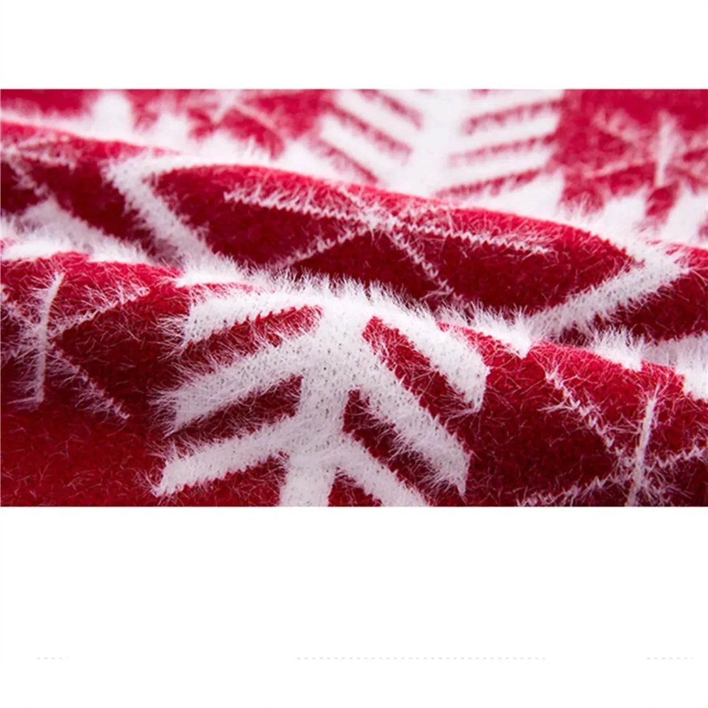 Snowflakes Crewneck Christmas Cashmere Sweater women - Velora