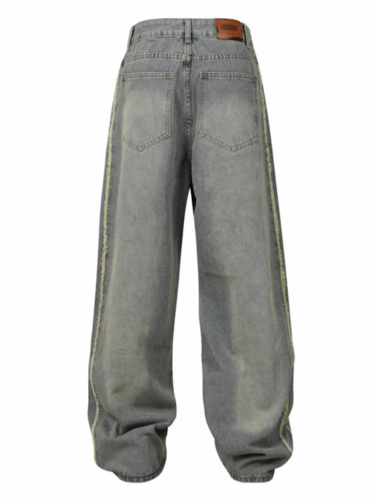 Men's Washed Wide Leg Jeans - Velora