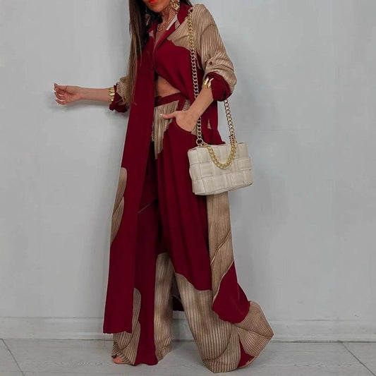 Women's Clothing Fashion Colorblock Loose Shirt - Velora