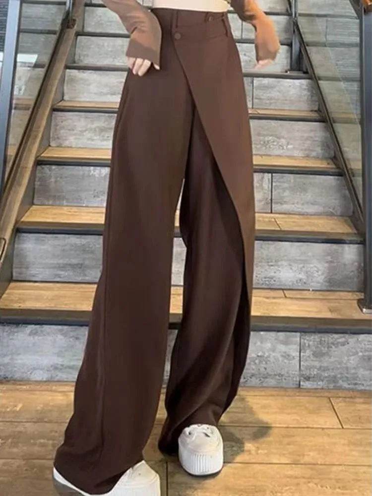 Irregular Wide-leg Pants Ins Fashion Loose Trousers Women's Clothing - Velora