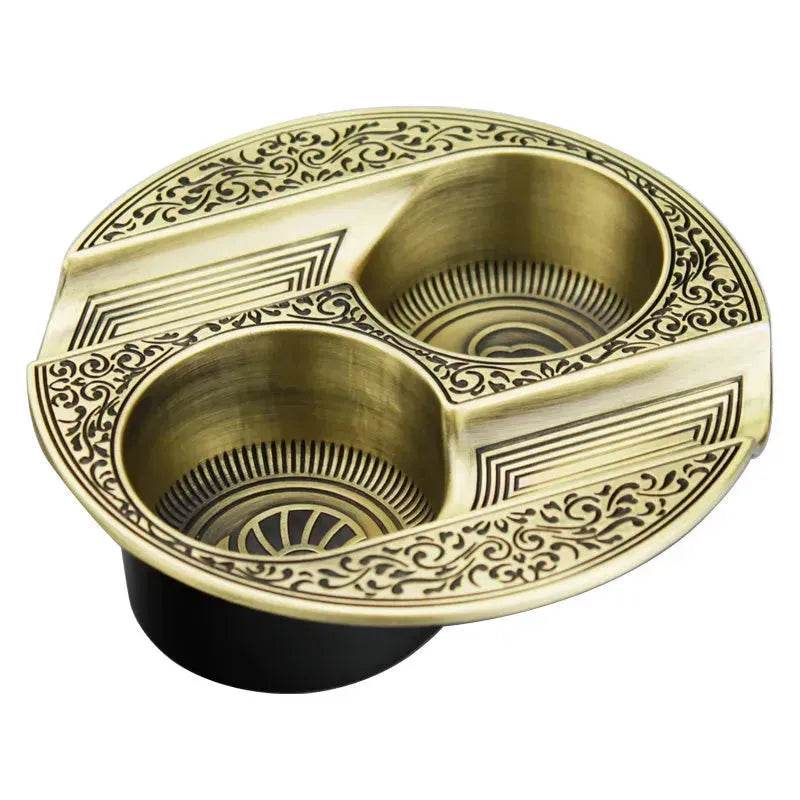 Three-slot Retro Metal Easy-to-clean Cigar Ashtray - Velora
