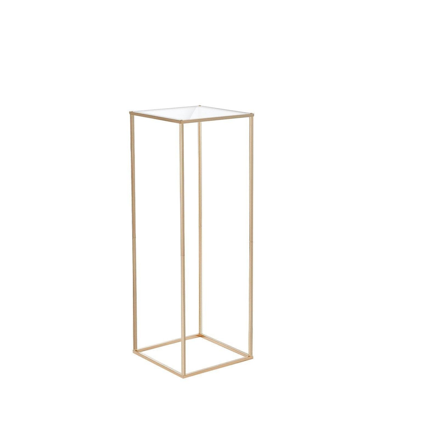 10PCS 31.5inch High Wedding Flower Stand, With Acrylic Laminate,Metal Vase Column Geometric Centerpiece Stands, Gold Rectangular Floral Display Rack For Events Reception, Party Decoration - Velora