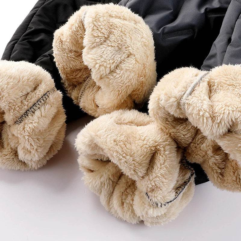 Men's Trousers Winter Velvet Thickening Loose Fleece Pants With Zip Pocket Large Size Windproof Warm Jogging Pants - Velora