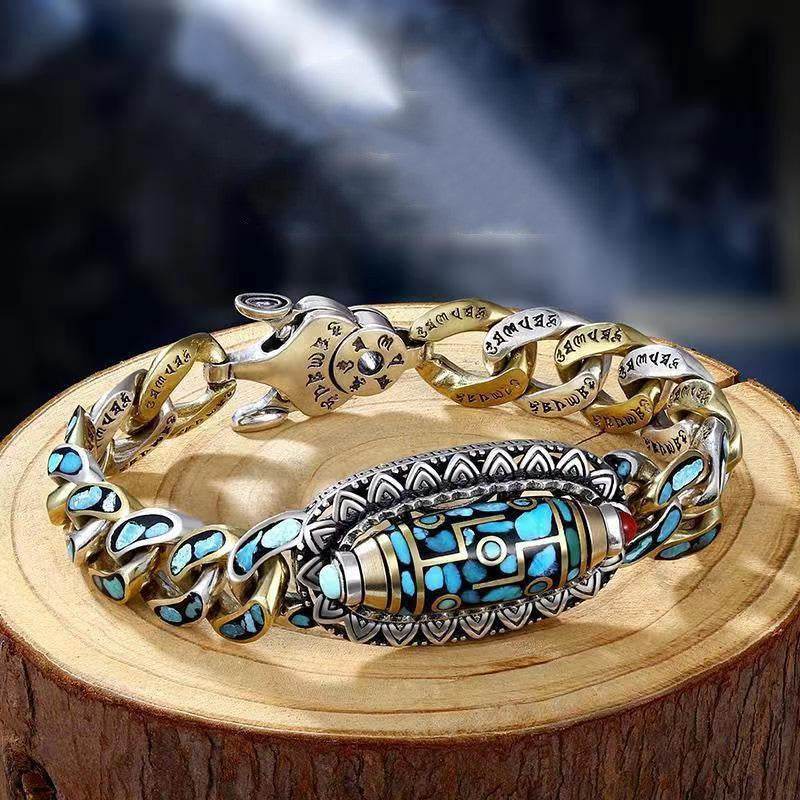 Fashion Jewelry New Men's Bracelet Personality Retro Transfer Rotating Nine Eye Pearl Bracelets High-end Gift - Velora