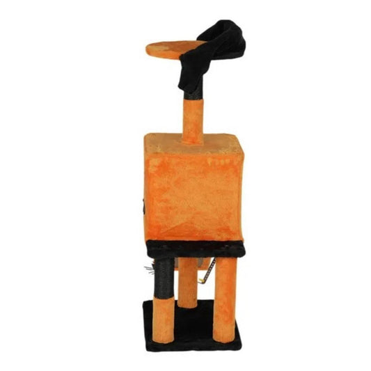 39.4 Halloween Cat Tree, Cat Tower Cat Tree For Indoor Cats With Spacious Cat Condo, Sisal Scratching Posts, Hanging Toys, Orange Black - Velora