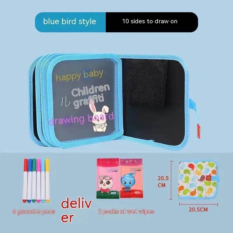 10-sided Children's Early Education Picture Book Double-sided Graffiti Drawing Board Portable Children Drawing Coloring Book - Velora