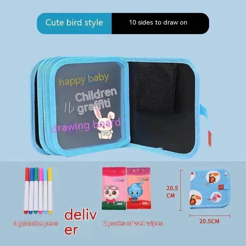 10-sided Children's Early Education Picture Book Double-sided Graffiti Drawing Board Portable Children Drawing Coloring Book - Velora