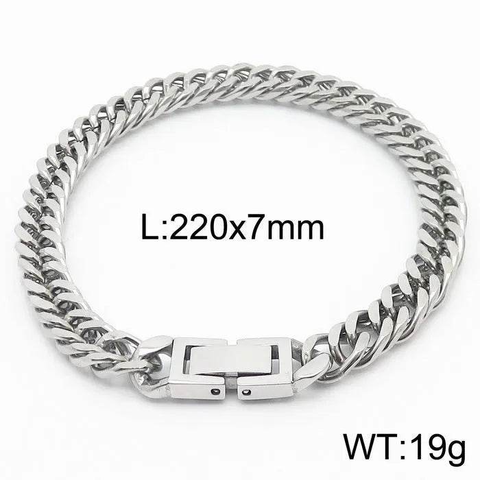 Cuban Link Chain Trimming Chain Jewelry Buckle Titanium Steel Bracelet - Velora