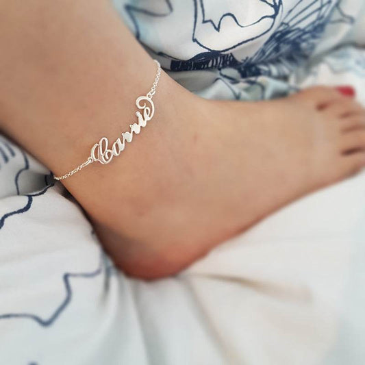 Summer Personalized Custom Name Anklets For Women Stainless Steel Cable Chain Gold Colour Sandy Beach Exquisite Jewelry Present - Velora