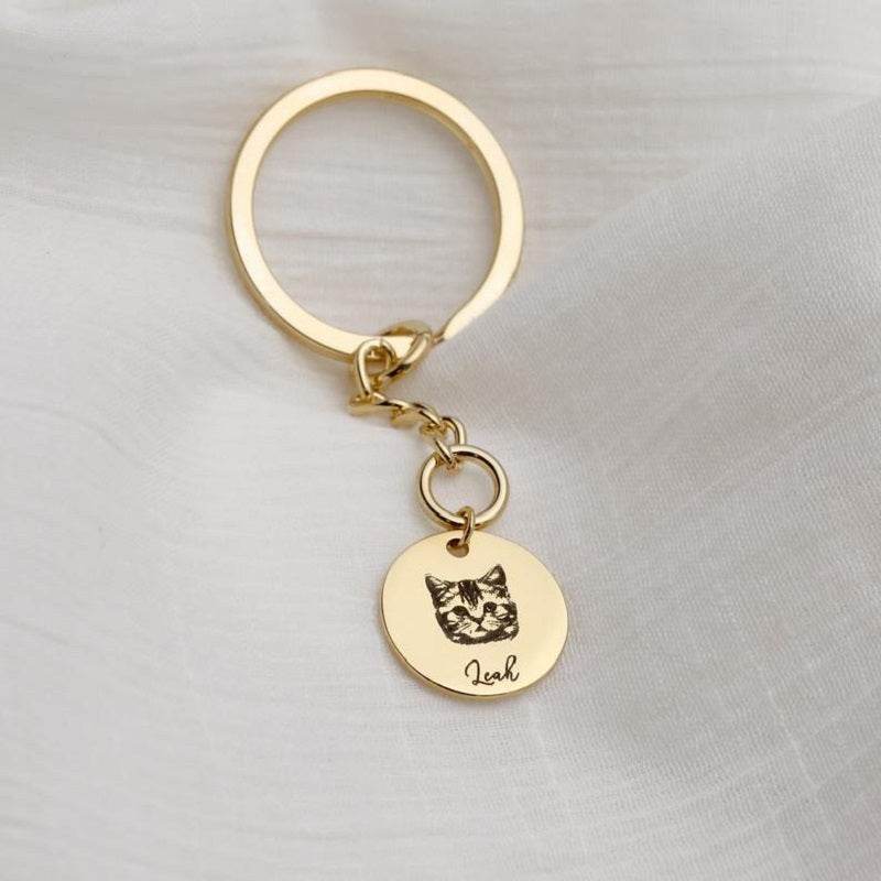 Personalized Pet Photo Disc Necklace Ladies Kitten Name Pendant Necklace Custom Animal Stainless Steel Necklace Jewelry - Velora