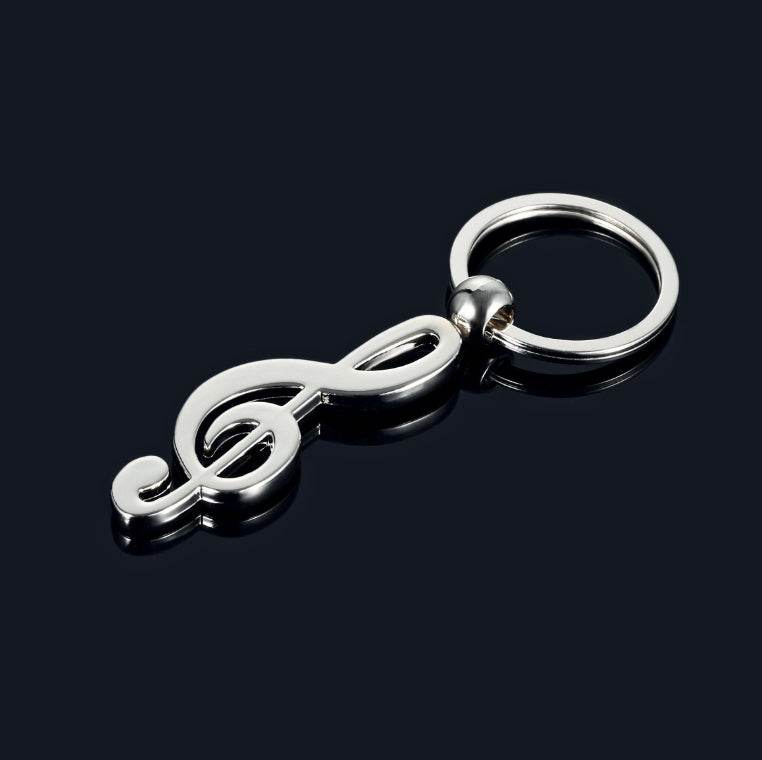 Rotary note metal keychain - Velora