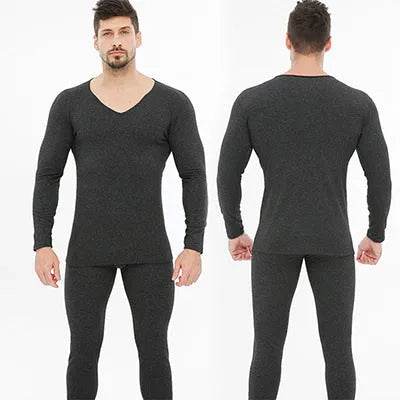 Winter Men's Sleepwear Loungewear Cashmere Long John set