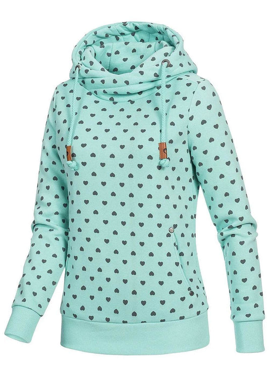 Women Printed loose hooded sweatshirt - Velora