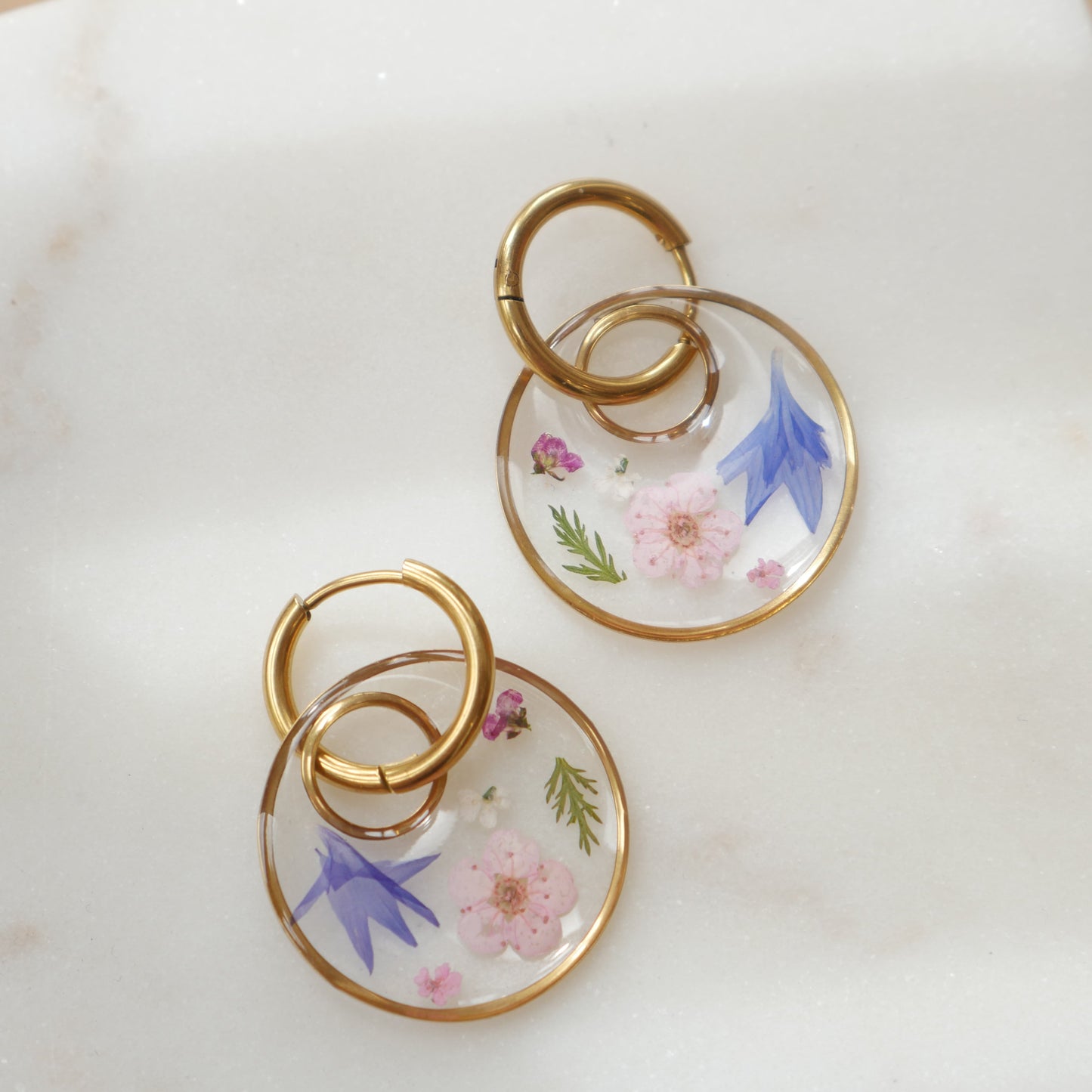Boucles d'oreilles Maïa - anneau et rond (moyen 20mm) - Velora