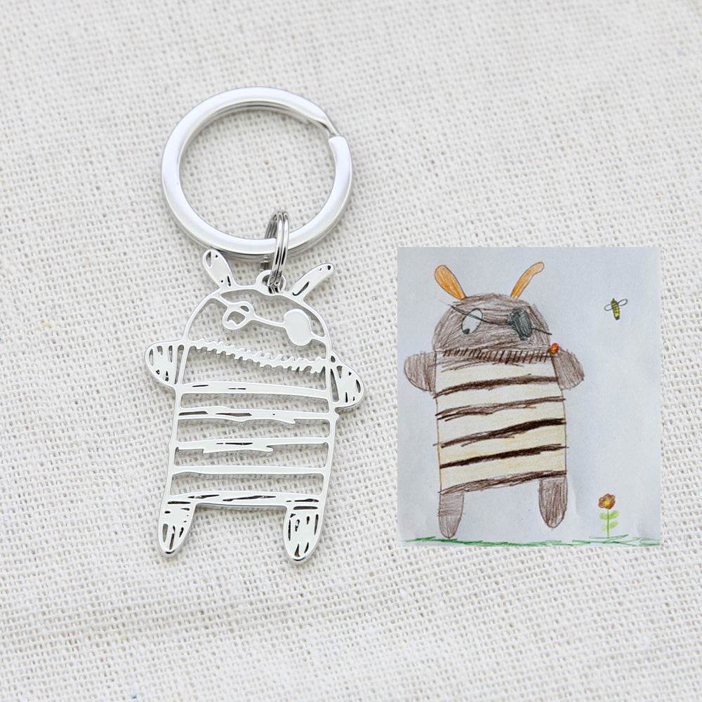 Custom Kids Drawing Painting Necklace Stainless Stee Personalized Children Artwork Pendant For Kids Mom Family Jewelry Gifts - Velora