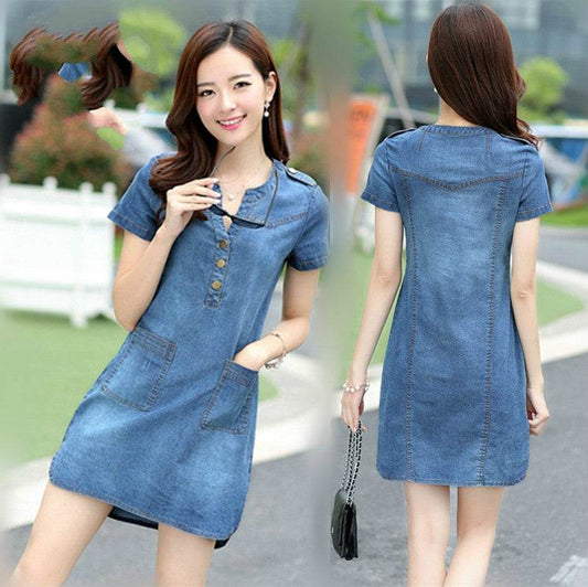 Casual Denim Fashion Mini Jeans dress - Velora
