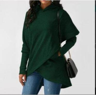 Autumn Winter Fleece Irregular Hoodie Sweatshirts - Velora