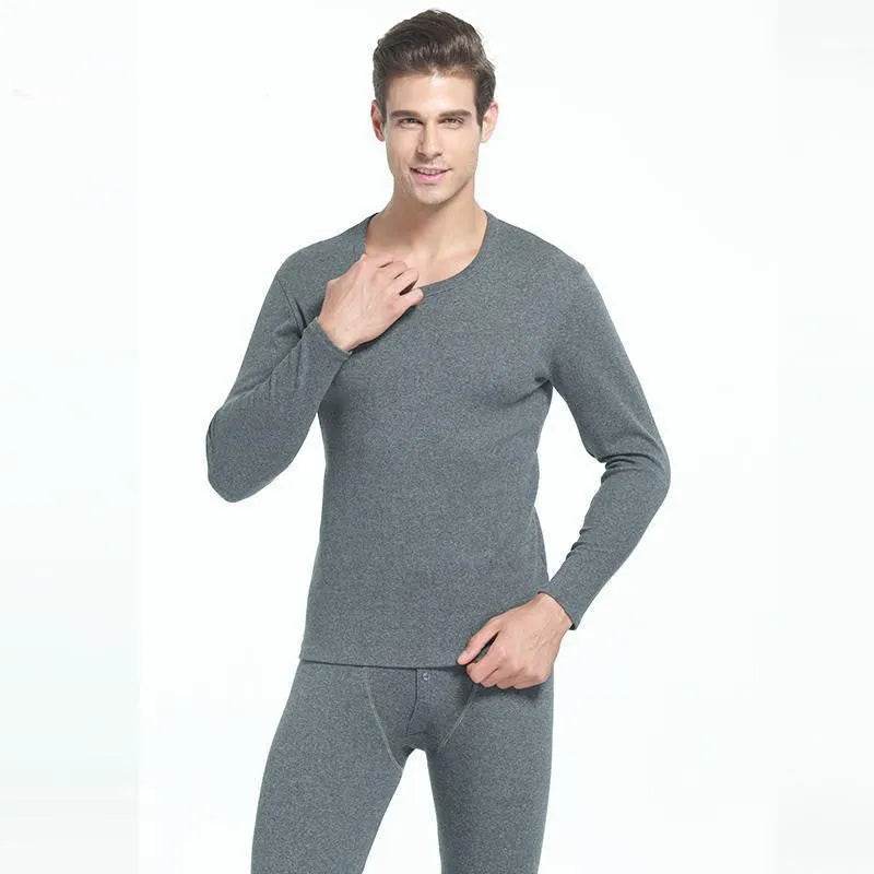 2pcs Cotton Thermal underwear Long John Loungewear Outfit set men - Velora