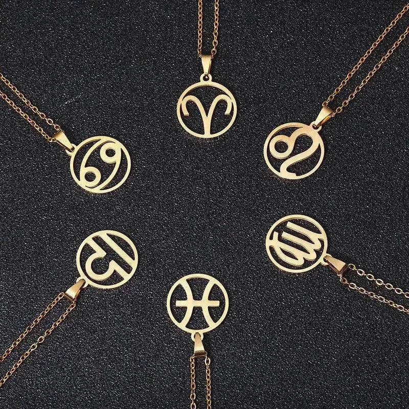 12 Constellation Necklace Accessories Stainless Steel Necklace - Velora