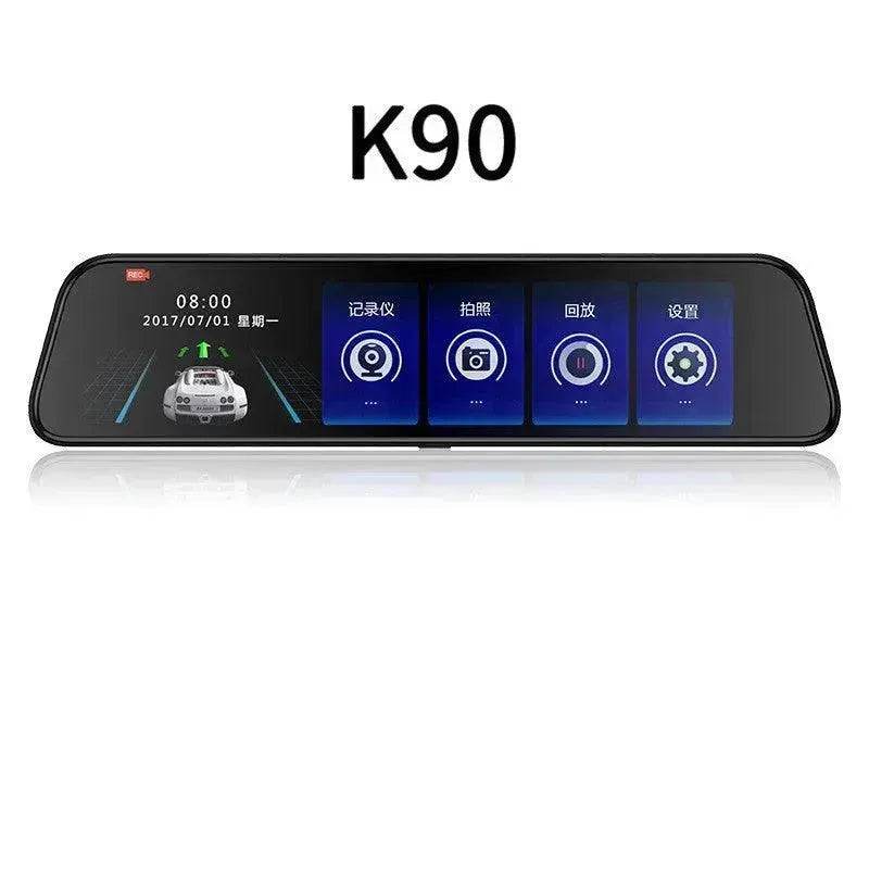 12-inch Smart Voice-activated Car Rearview Mirror Tachograph, 170 wide angle, Dashcam Camera Recorder. Front and Back view dual Camera. - Velora