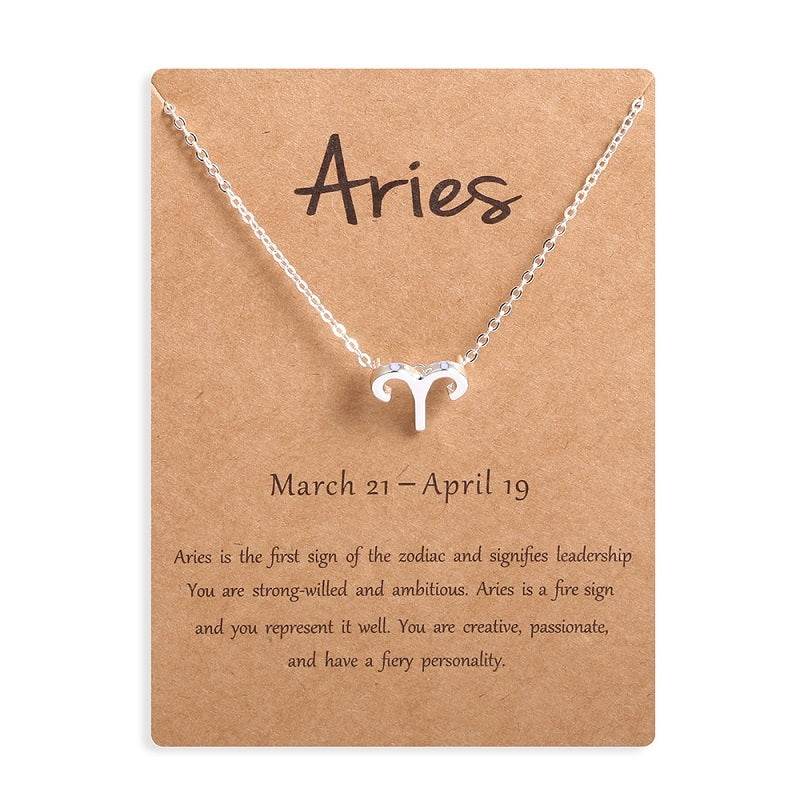 12 Zodiac Sign Necklaces With Gift Card Constellations Pendant Necklace Jewelry - Velora